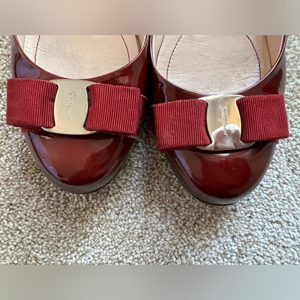 Deep Red Salvatore Ferragamo Flats; Size 7.5